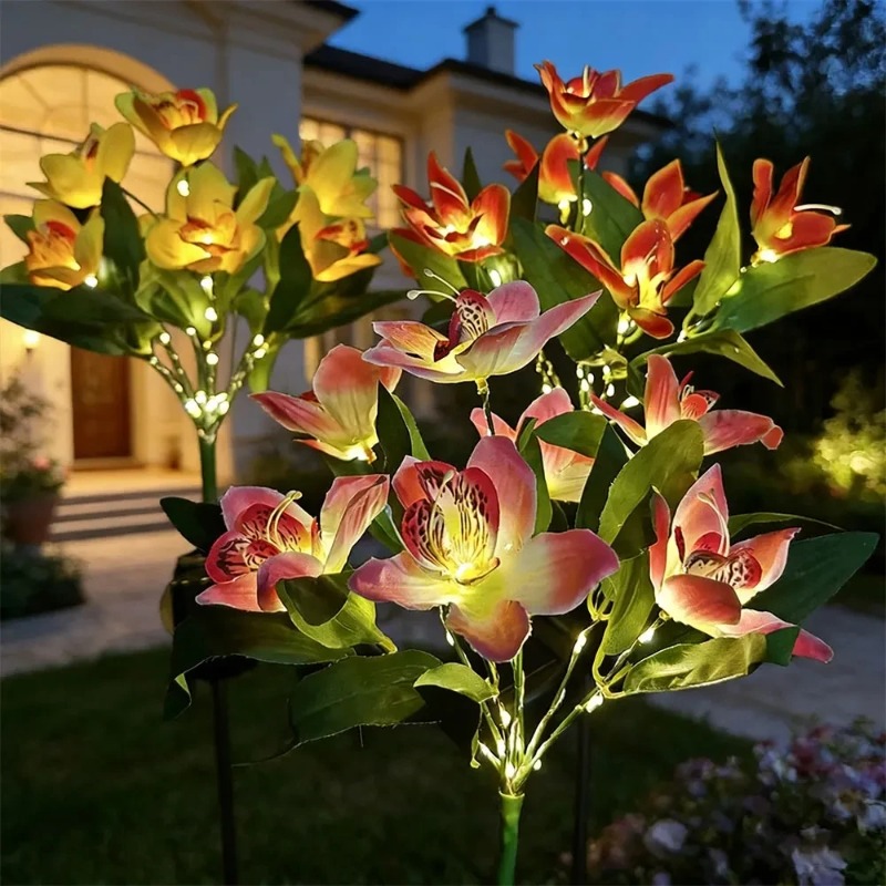 Smart Garden Ornaments - Orchidee grond LED-lamp kunstbloemlamp feestelijke tuin