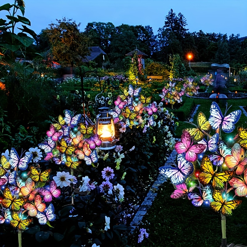 Smart Garden Ornaments - Solar LED-vlindertuinverlichting Waterdichte kleurrijke buitengazonpadlamp voor