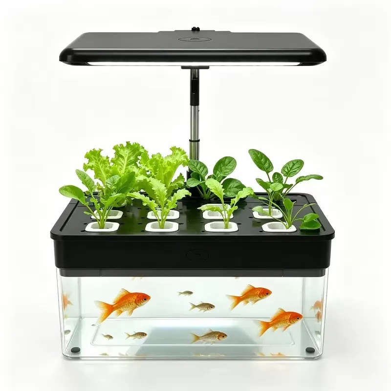 Aquaponics Home Kit - 12-pods hydroponisch systeem, acryl aquarium, onbreekbare