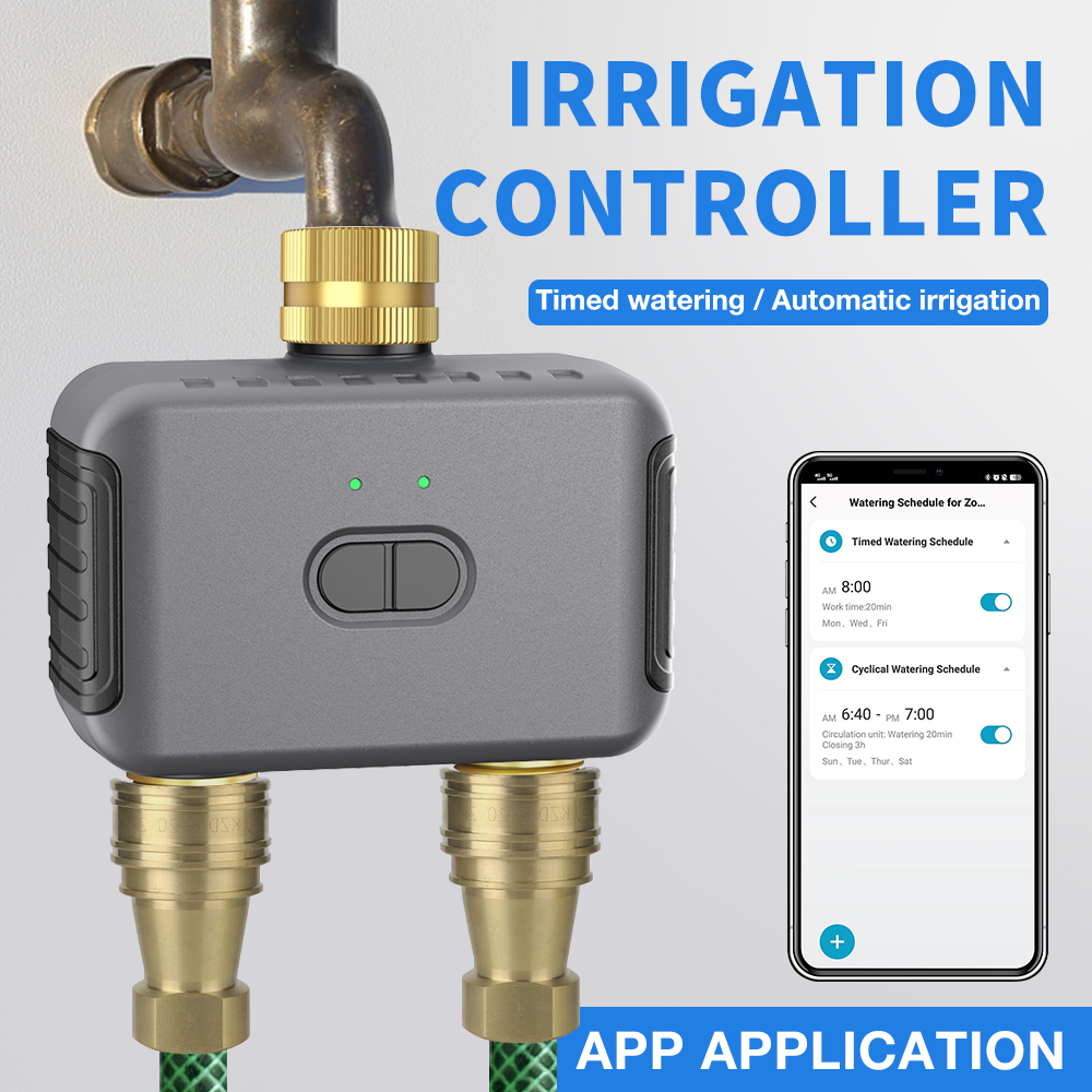 Smart Garden Irrigation System - Tuya 2-zone besproeiingstimer Tuin Automatische irrigatiecontroller