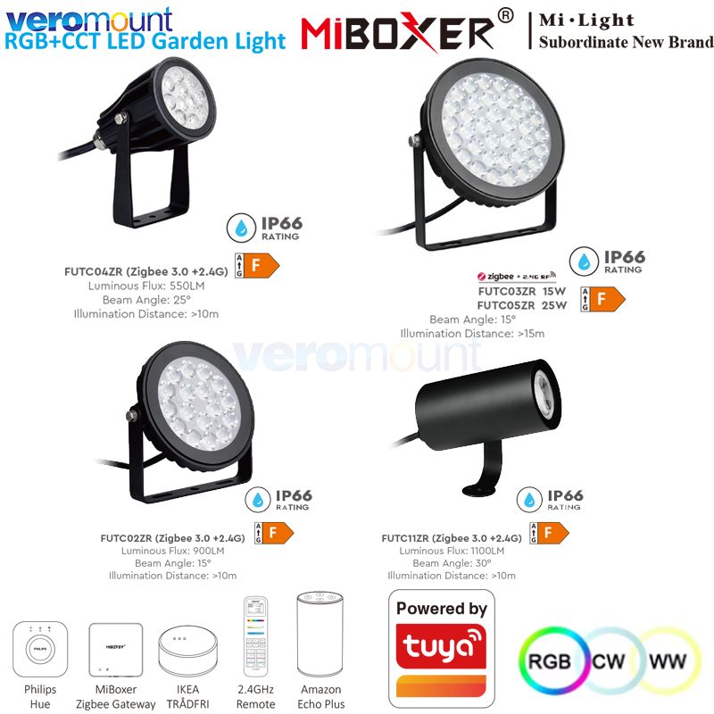MiBoxer 6W 9W 12W 15W 25W RGB+ - Smart Zigbee Garden Light recensie en prijs
