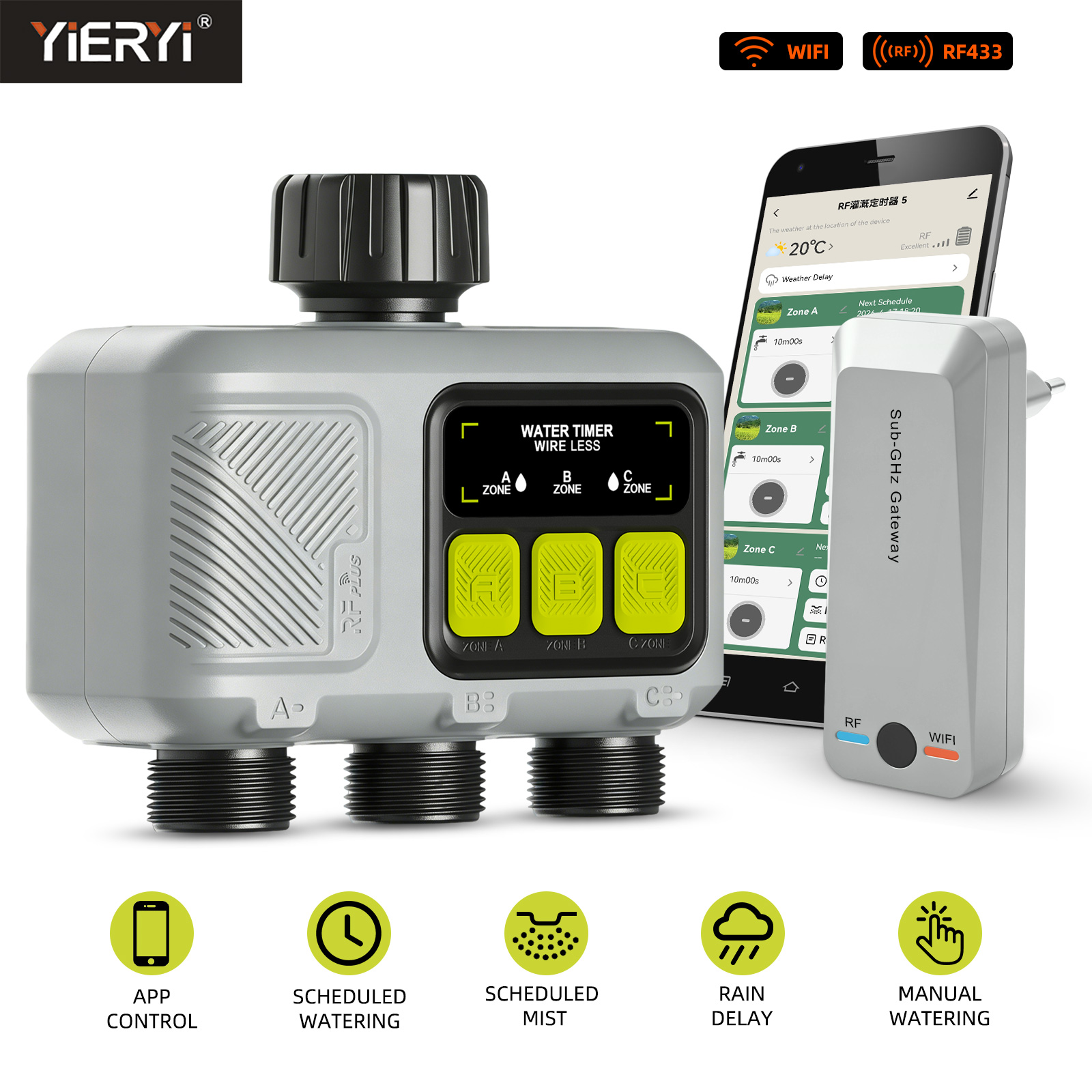 Yieryi 3-zone slimme watertime - Smart Garden Irrigation System recensie en prijs