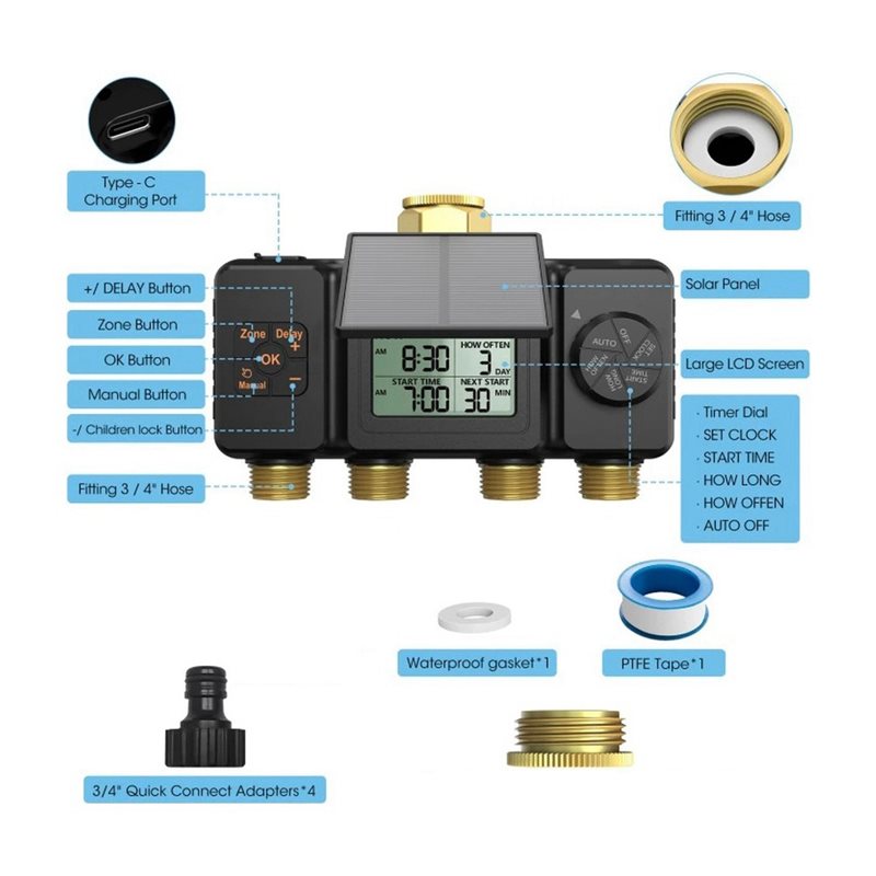 AB42-Solar Irrigatietimer Auto - Smart Garden Tap recensie en prijs